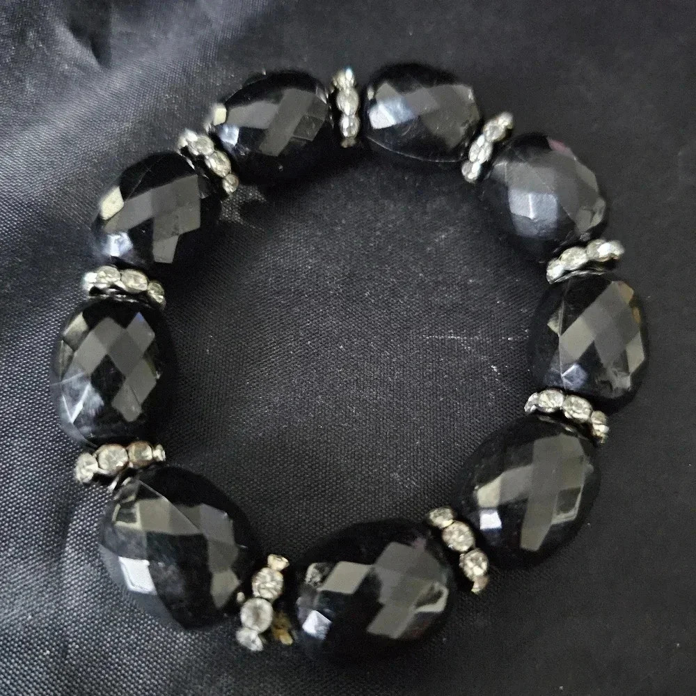 Black and Bling Stretch Bracelet